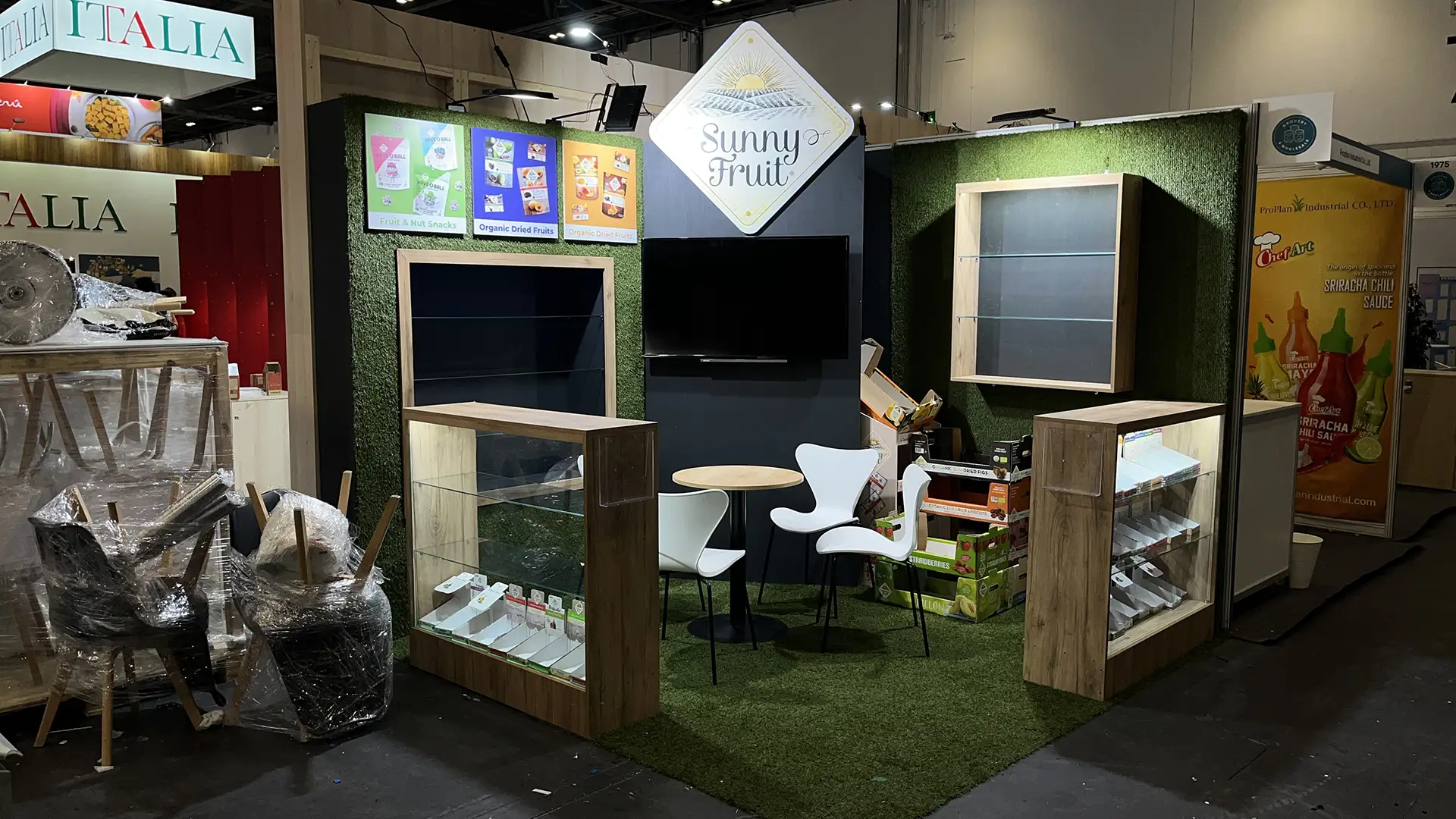 Green grass fair booth