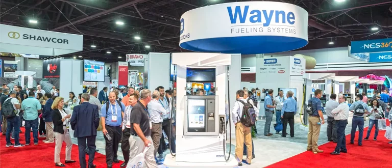 crowded exhibition trade show hall