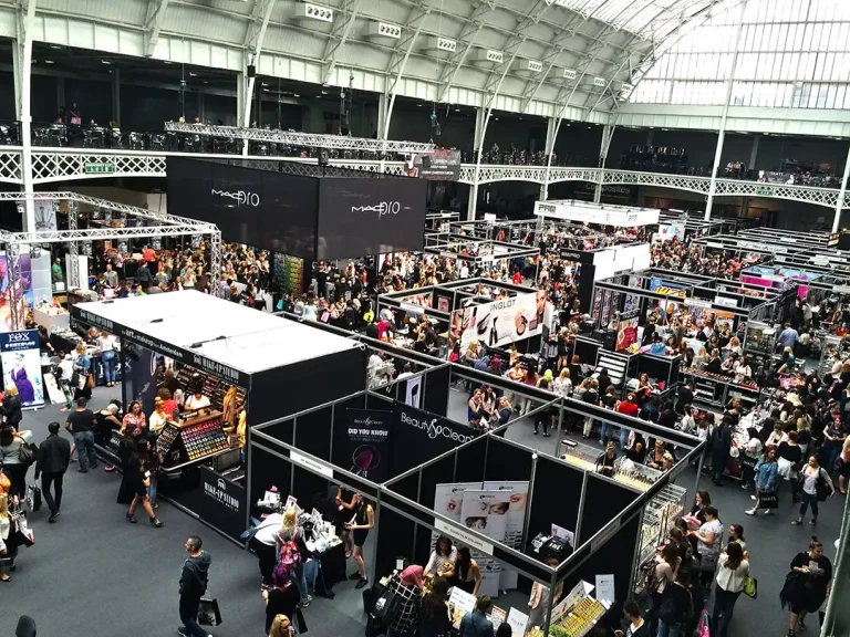 busy expo hall olympia london